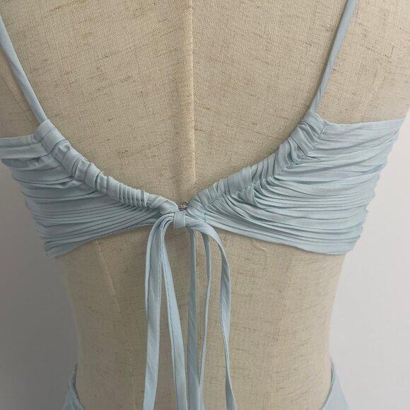 A.L.C. Pleated Halterneck High Waist Hollow out Maxi Dress - Picture 11 of 13